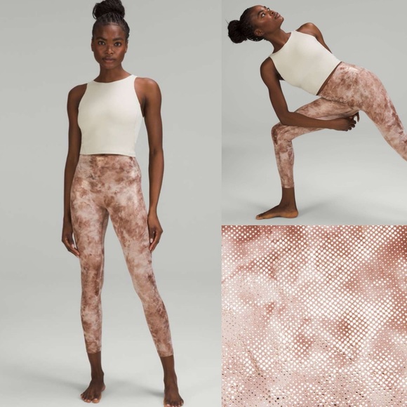 Lululemon Align HR 25" *Shine Diamond Dye Misty Shell Cacao Diffuse Dot Foil 8 - Picture 4 of 4